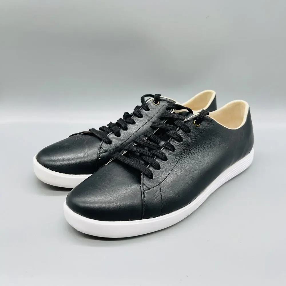 Cole Haan Shoes Womens 9.5 Black Leather Grand OS Low Top Sneakers Comfort